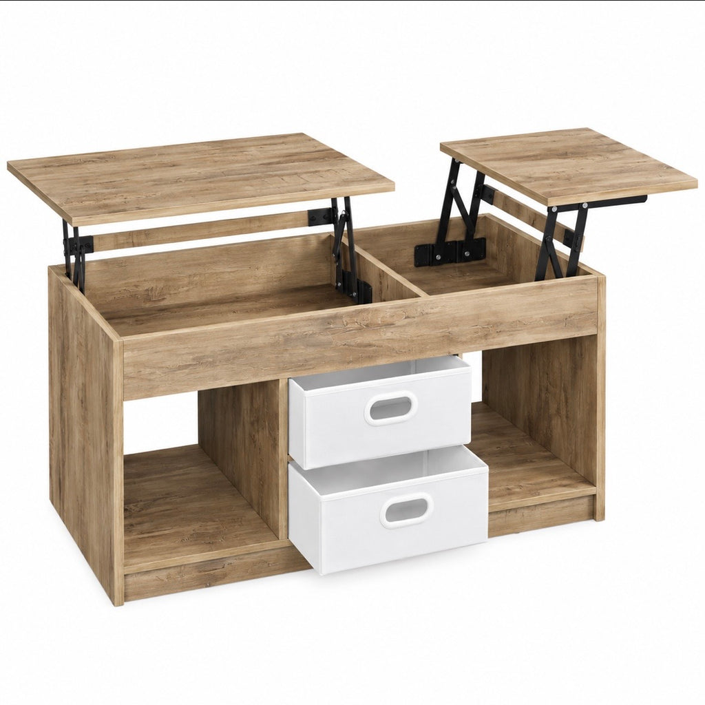Table Basse Relevable en Bois – Table Multifonction avec Rangement