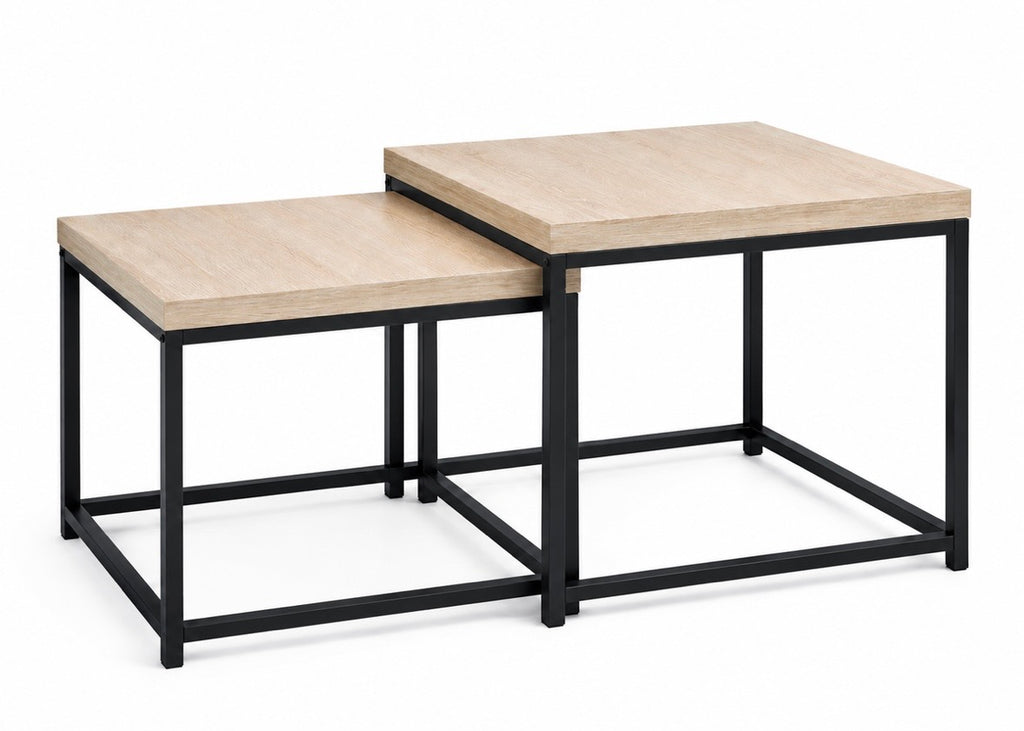 Tables Gigognes Style Scandinave – Bois Clair & Métal Noir
