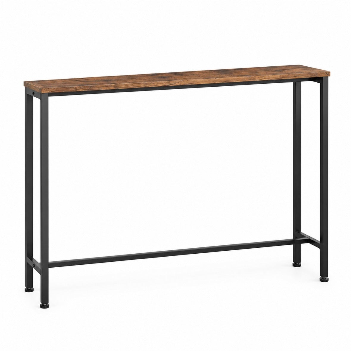 Table Console Industrielle Étroite - Design Épuré, Marron